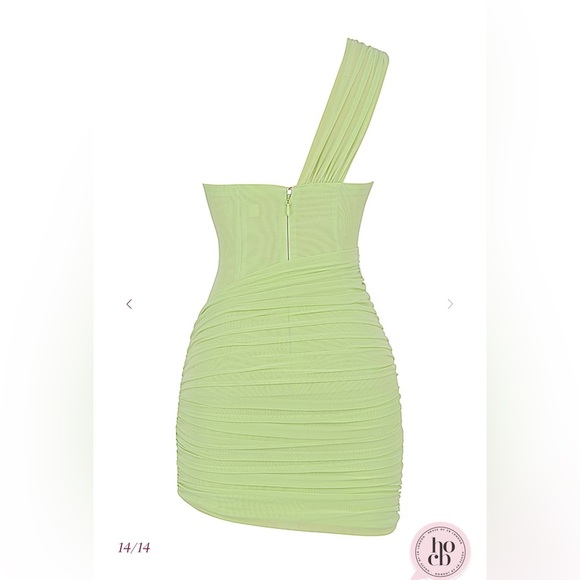 House of CB - ‘CLEMENTINE’ LIME CUT OUT MINI DRESS - Picture 12 of 16